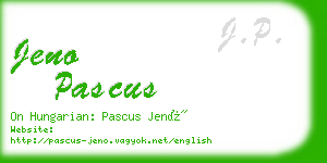 jeno pascus business card